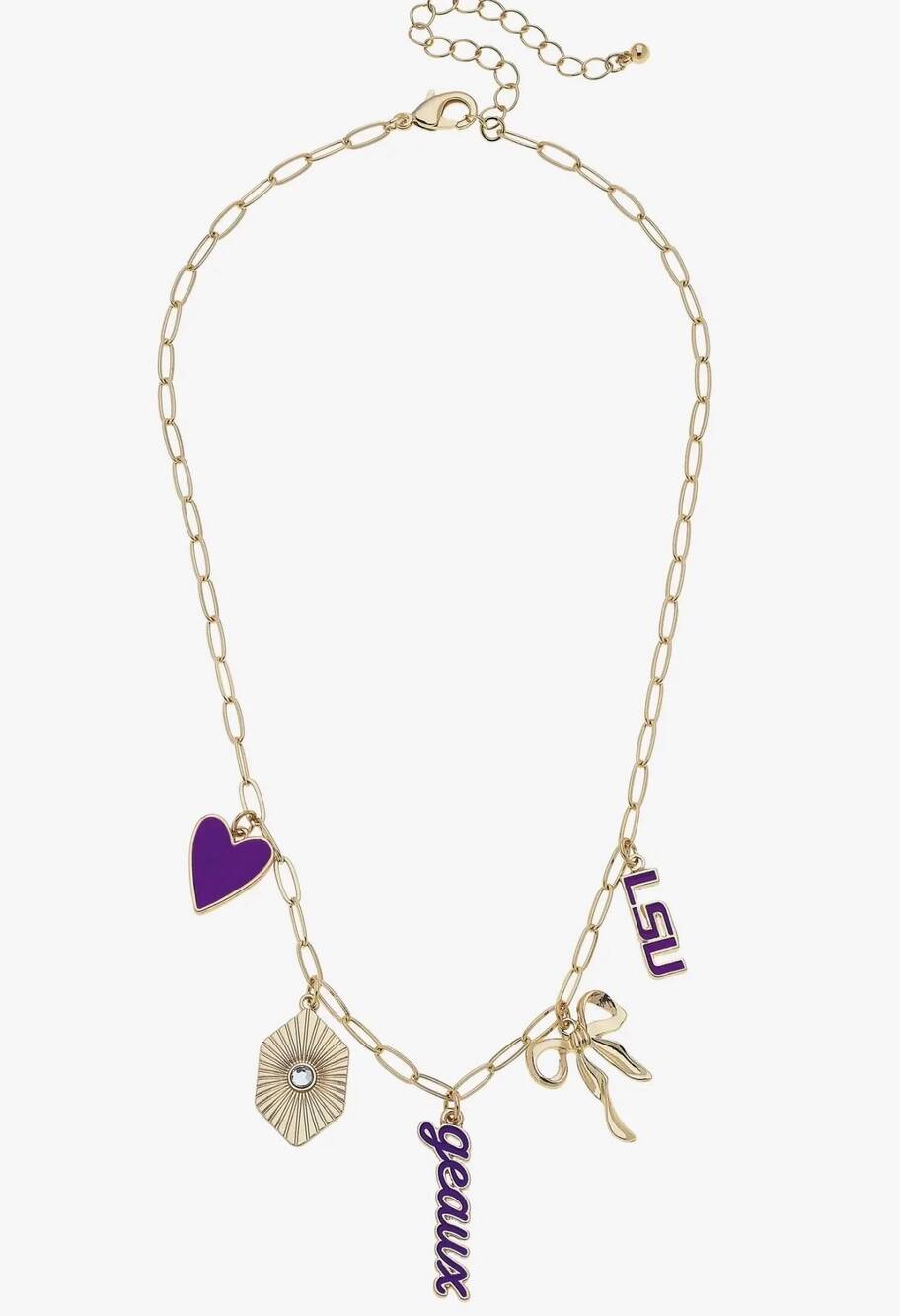 NEW CANVAS STYLE women's lsu tiger charm necklace in gold